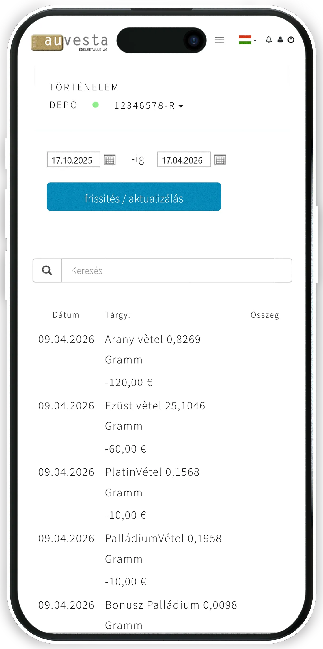 Vételek - Minden vételről elszámolást készítünk.
