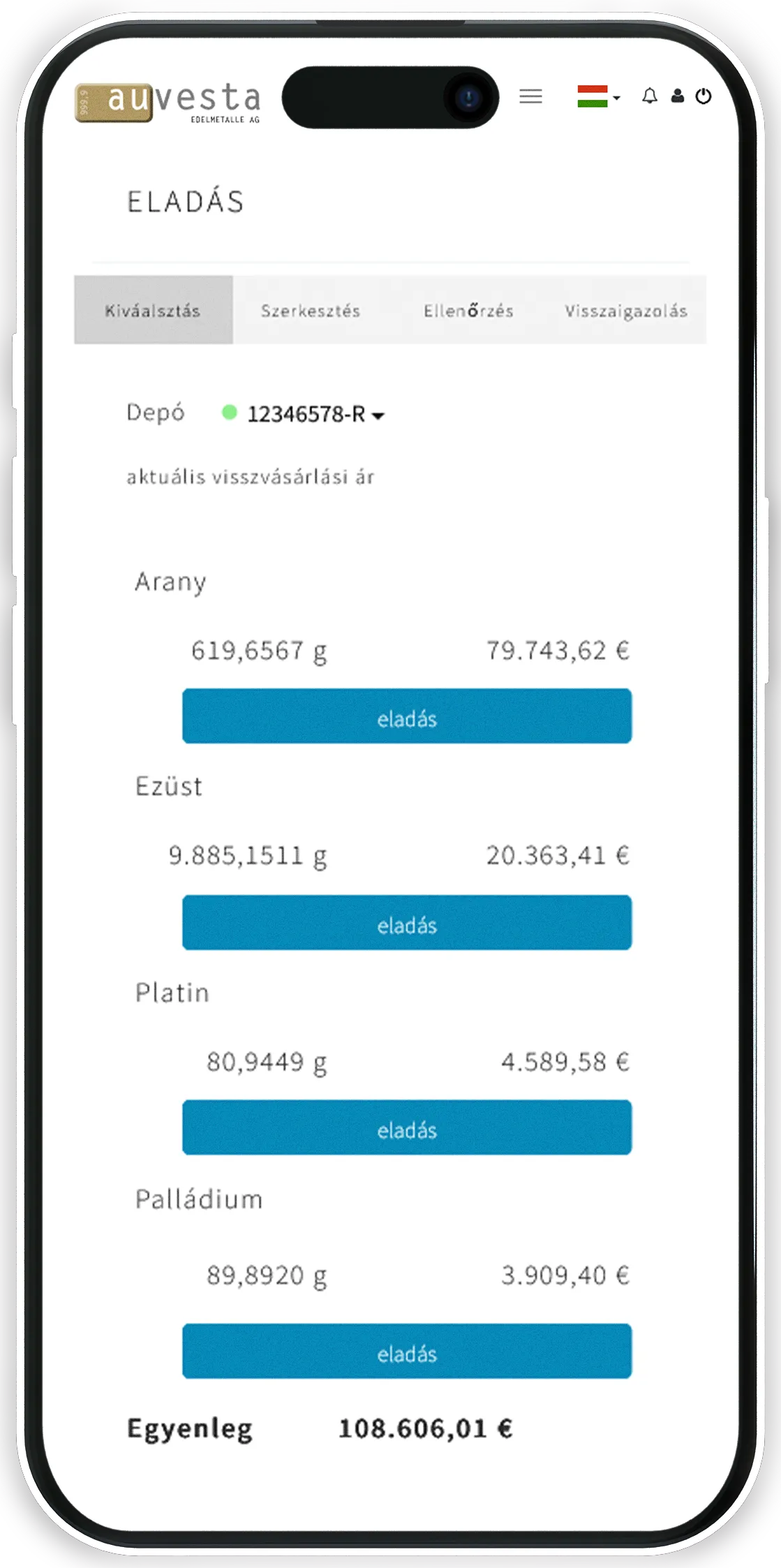 Verkauf - Világszerte fillérre pontosan adhat el online aranyat.